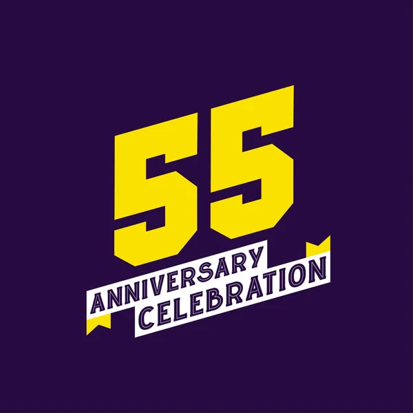 55Th Anniversary Celebration Vector Design Anni — Vettoriale Stock