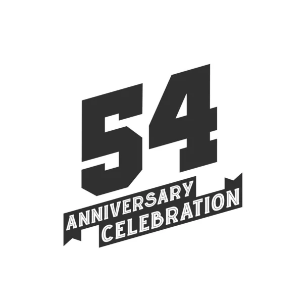 Anniversary Celebration Greetings Card 54Th Years Anniversary — Stock Vector
