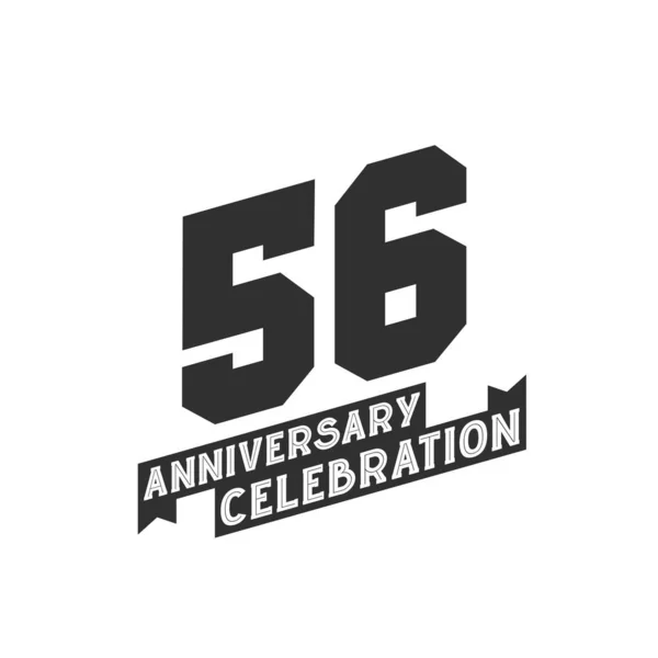 Επέτειος Εορτασμός Ευχετήρια Κάρτα 56Η Επέτειος — Διανυσματικό Αρχείο