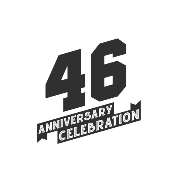 Anniversary Celebration Wenskaart 46E Verjaardag — Stockvector
