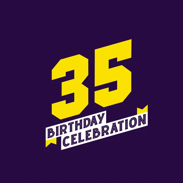 35Th Birthday Celebration Vector Design Anni Compleanno — Vettoriale Stock
