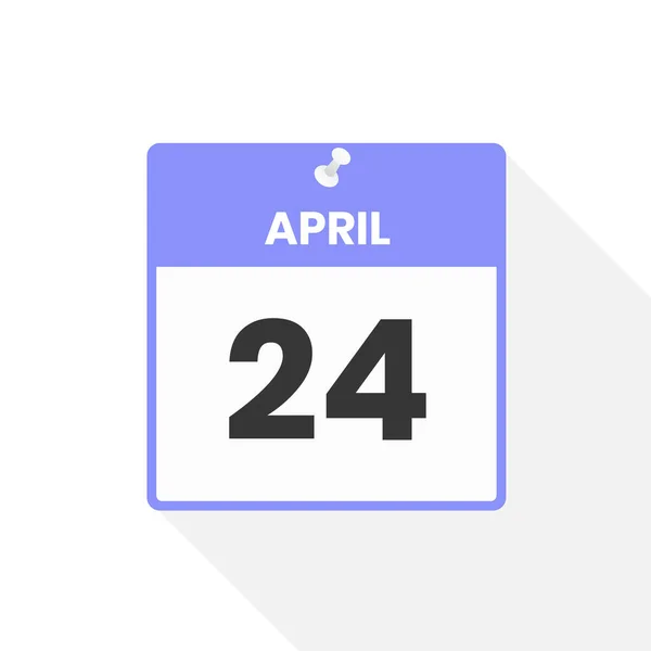 4月24日カレンダーアイコン 月のカレンダーのアイコンのベクトルイラスト — ストックベクタ