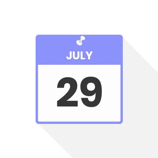 Ikona Kalendáře Července Datum Ilustrace Vektoru Měsíčního Kalendáře — Stockový vektor