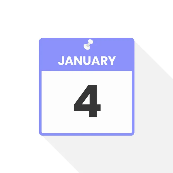 Januari Kalenderikon Datum Månadskalender Ikon Vektor Illustration — Stock vektor