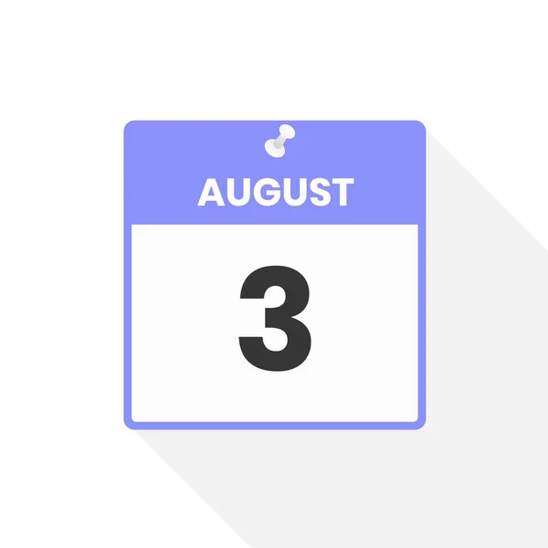 Augusti Kalenderikon Datum Månadskalender Ikon Vektor Illustration — Stock vektor