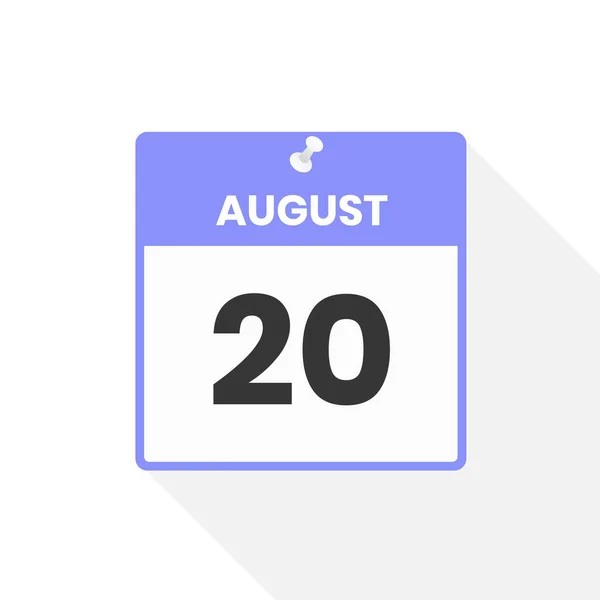 Agosto Icono Del Calendario Fecha Mes Icono Del Calendario Ilustración — Vector de stock