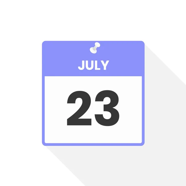 7月23日日历图标 月份日历图标矢量插图 — 图库矢量图片