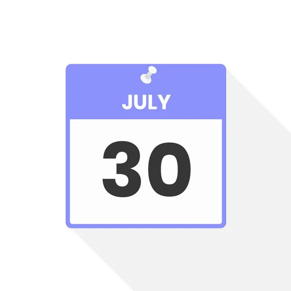 7月30日日历图标 月份日历图标矢量插图 — 图库矢量图片