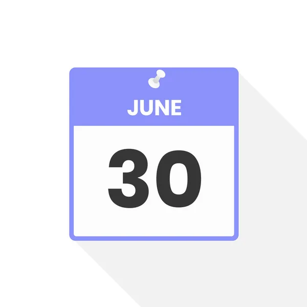 6月30日カレンダーアイコン 月のカレンダーのアイコンのベクトルイラスト — ストックベクタ