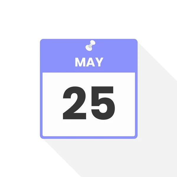 5月25日カレンダーアイコン 月のカレンダーのアイコンのベクトルイラスト — ストックベクタ