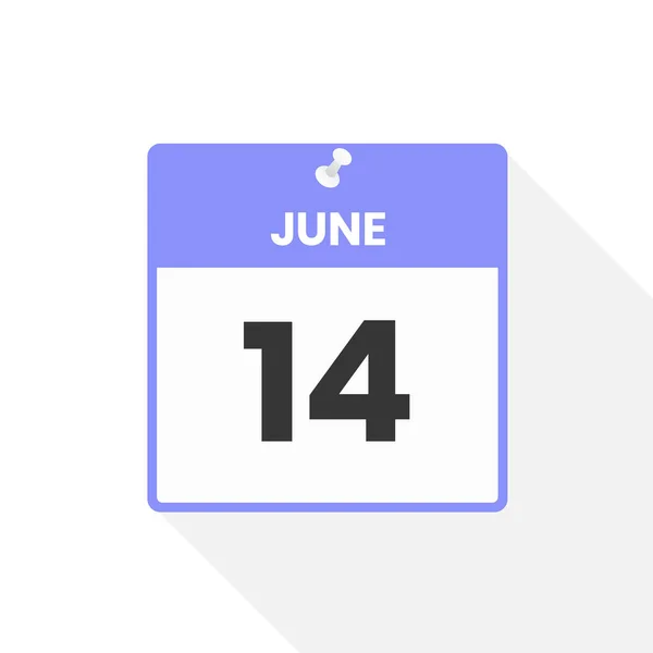 Ikona Kalendáře Června Datum Ilustrace Vektoru Měsíčního Kalendáře — Stockový vektor