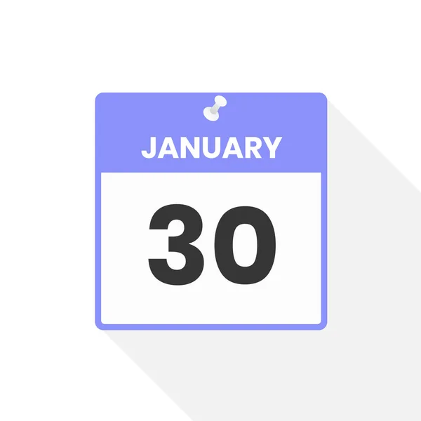 1月30日日历图标 月份日历图标矢量插图 — 图库矢量图片