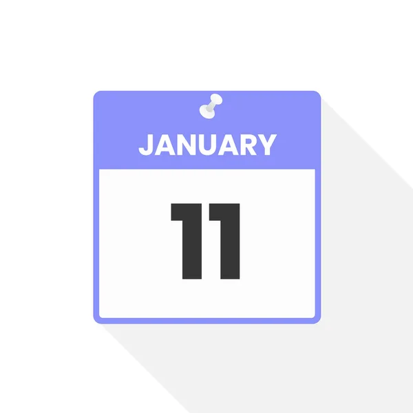 1月11日日历图标 月份日历图标矢量插图 — 图库矢量图片
