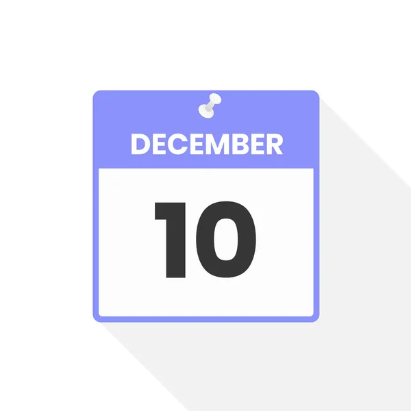 12月10日日历图标 月份日历图标矢量插图 — 图库矢量图片