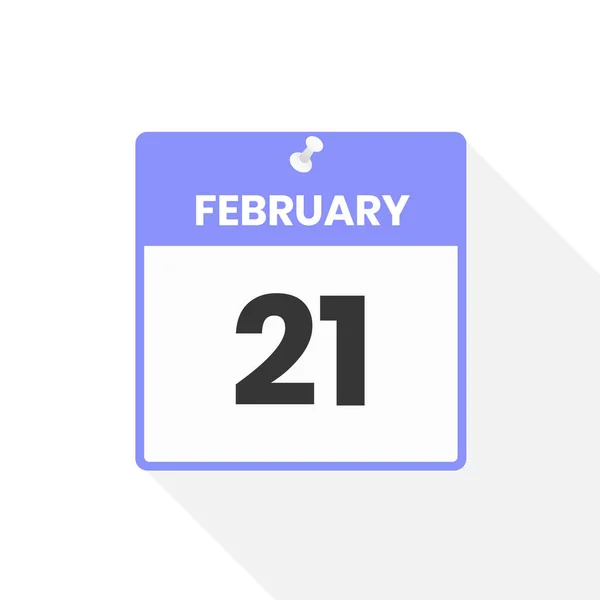 Fevereiro Ícone Calendário Data Mês Calendário Ícone Vetor Ilustração —  Vetores de Stock