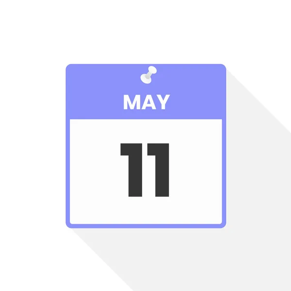 5月11日カレンダーアイコン 月のカレンダーのアイコンのベクトルイラスト — ストックベクタ