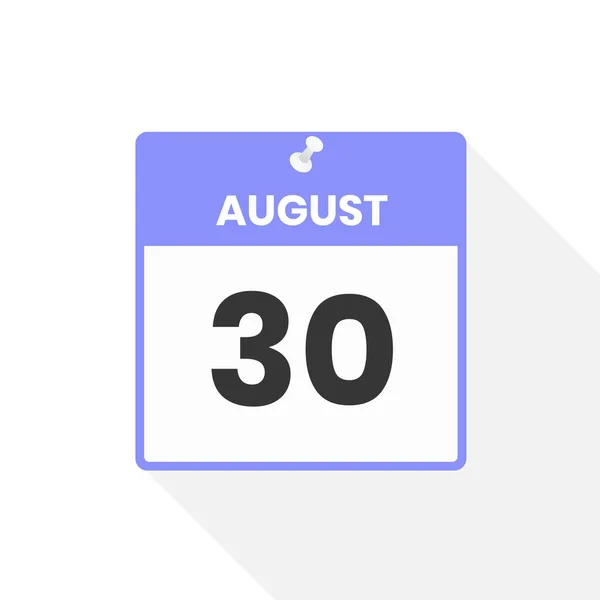 Srpna Ikona Kalendáře Datum Ilustrace Vektoru Měsíčního Kalendáře — Stockový vektor