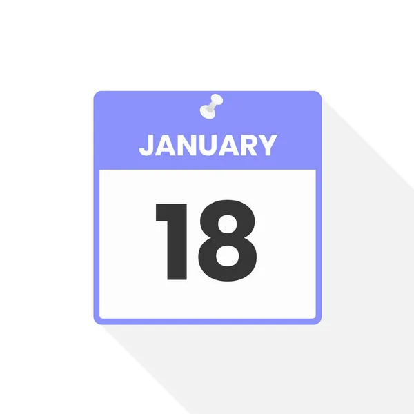 1月18日日历图标 月份日历图标矢量插图 — 图库矢量图片