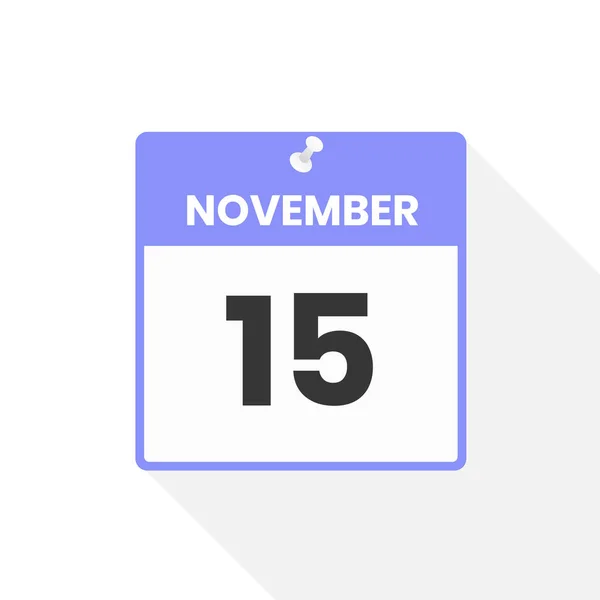 11月15日日历图标 月份日历图标矢量插图 — 图库矢量图片