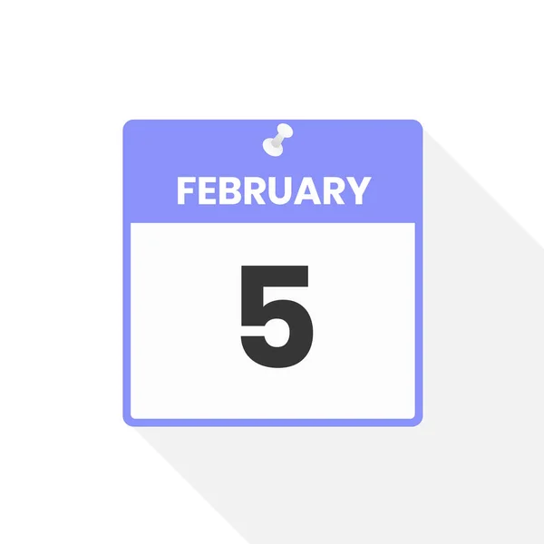February Calendar Icon Date Month Calendar Icon Vector Illustration — Stock Vector