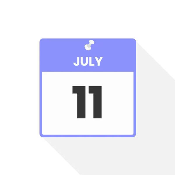 7月11日カレンダーアイコン 月のカレンダーのアイコンのベクトルイラスト — ストックベクタ