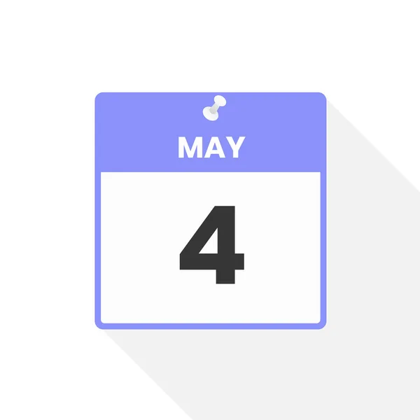 5月4日日历图标 月份日历图标矢量插图 — 图库矢量图片