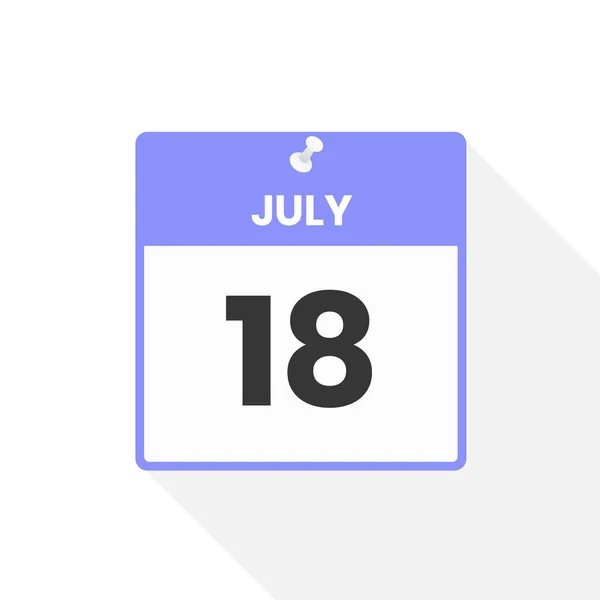 Juli Kalenderikon Datum Månadskalender Ikon Vektor Illustration — Stock vektor