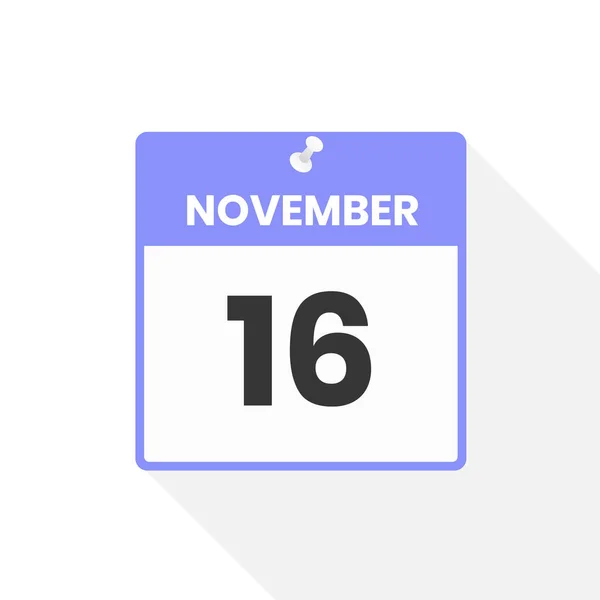 11月16日カレンダーアイコン 月のカレンダーのアイコンのベクトルイラスト — ストックベクタ