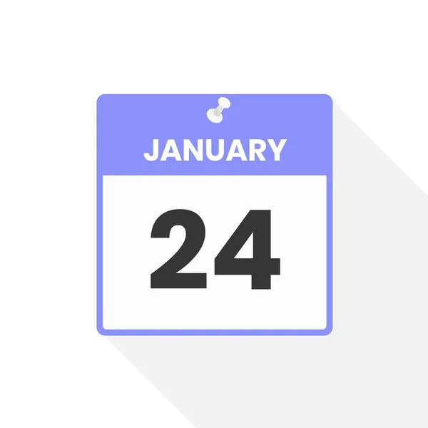 1月24日日历图标 月份日历图标矢量插图 — 图库矢量图片