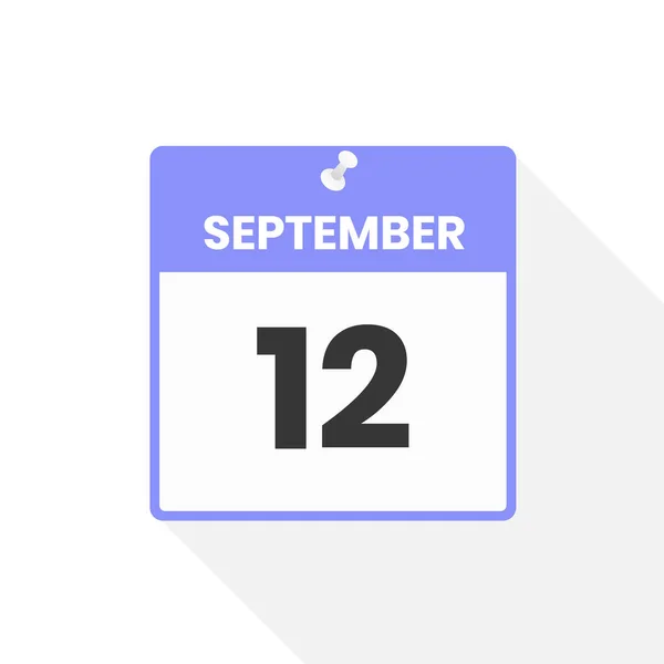 Ikona Kalendáře Září Datum Ilustrace Vektoru Měsíčního Kalendáře — Stockový vektor