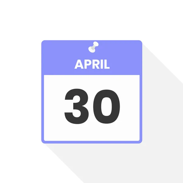 Kalenderblatt Für Den April Datum Monat Kalendersymbol Vektor Illustration — Stockvektor