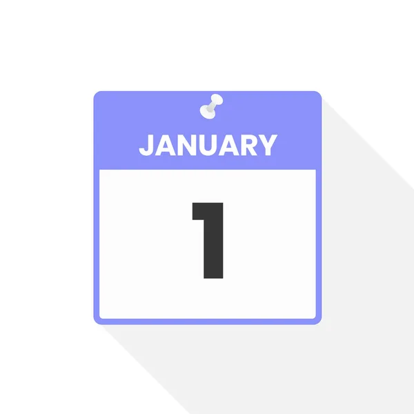 1月1日日历图标 月份日历图标矢量插图 — 图库矢量图片