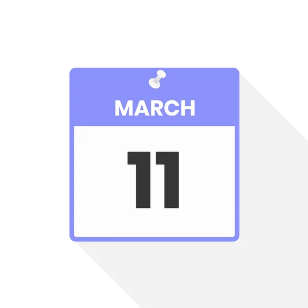 3月11日日历图标 月份日历图标矢量插图 — 图库矢量图片
