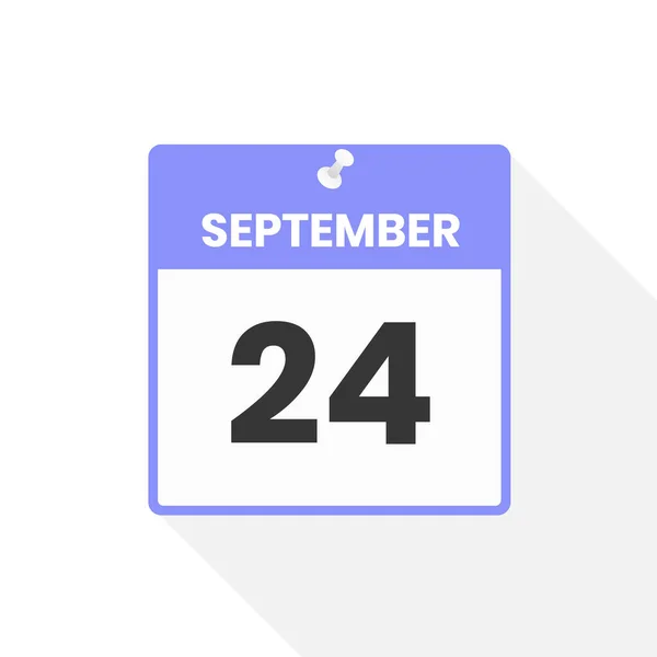 9月24日日历图标 月份日历图标矢量插图 — 图库矢量图片