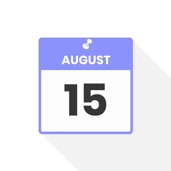 8月15日日历图标 月份日历图标矢量插图 — 图库矢量图片