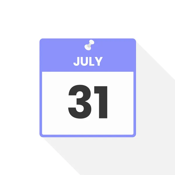 Ikona Kalendarza Lipca Data Ilustracja Wektora Kalendarza Miesięcznego — Wektor stockowy