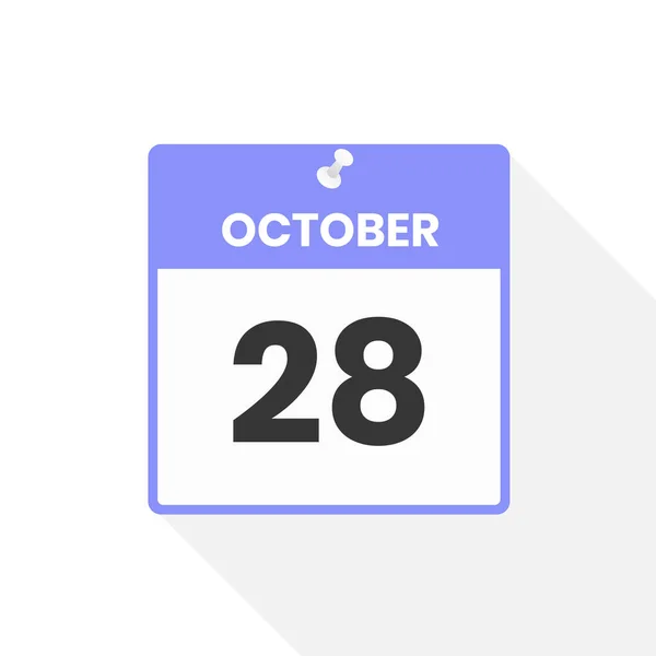 Października Ikona Kalendarza Data Ilustracja Wektora Kalendarza Miesięcznego — Wektor stockowy