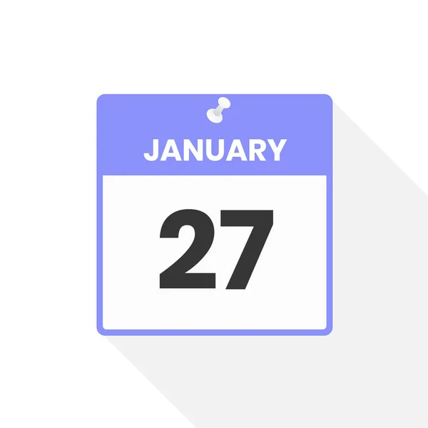 1月27日日历图标 月份日历图标矢量插图 — 图库矢量图片