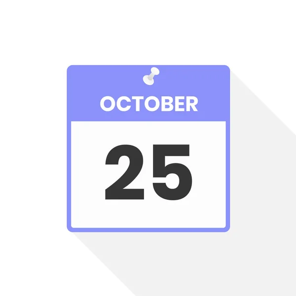 Října Ikona Kalendáře Datum Ilustrace Vektoru Měsíčního Kalendáře — Stockový vektor
