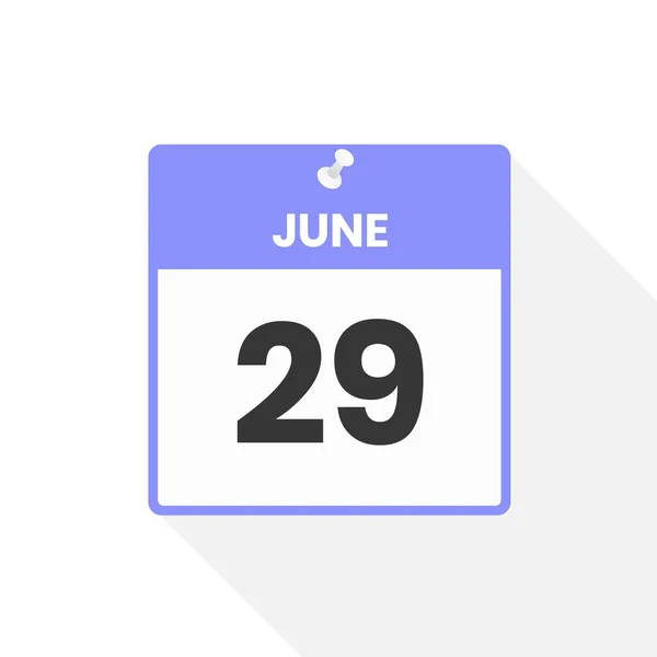 Junho Ícone Calendário Data Mês Calendário Ícone Vetor Ilustração —  Vetores de Stock