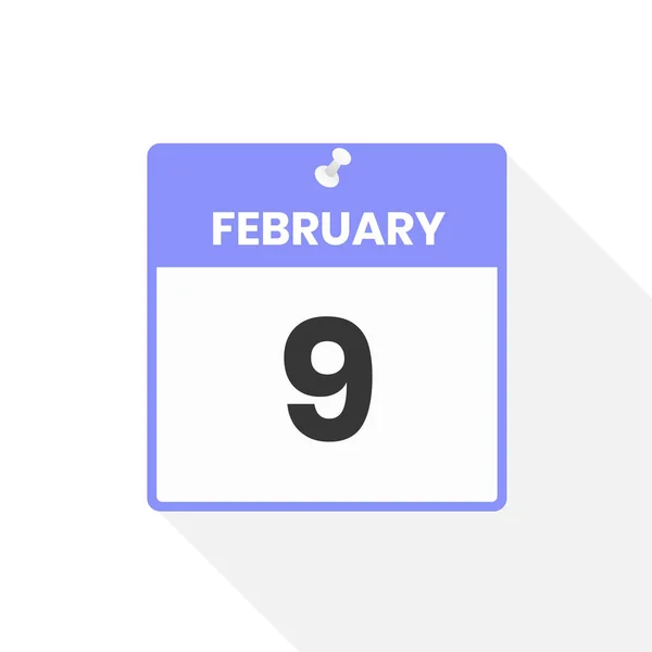 Februari Kalender Pictogram Datum Maand Kalender Pictogram Vector Illustratie — Stockvector