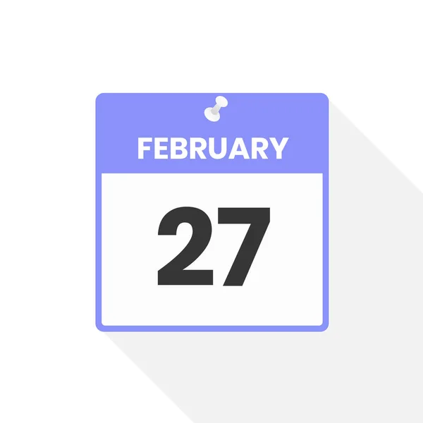 2月27日日历图标 月份日历图标矢量插图 — 图库矢量图片