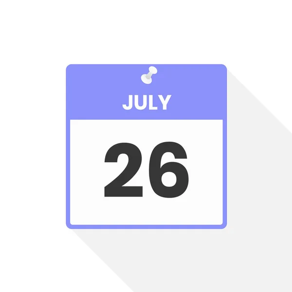 Εικονίδιο Ημερολογίου Ιουλίου Εικόνα Διανύσματος Εικονιδίων Ημερολογίου Ημερομηνίας Μήνα — Διανυσματικό Αρχείο