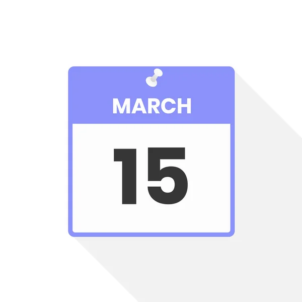 3月15日カレンダーアイコン 月のカレンダーのアイコンのベクトルイラスト — ストックベクタ