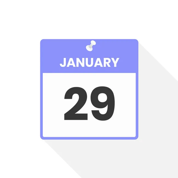 1月29日日历图标 月份日历图标矢量插图 — 图库矢量图片