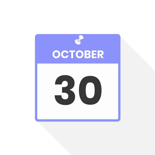 10月30日日历图标 月份日历图标矢量插图 — 图库矢量图片
