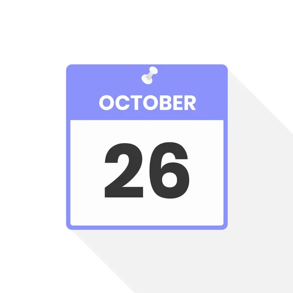 Ikona Kalendarza Października Data Ilustracja Wektora Kalendarza Miesięcznego — Wektor stockowy