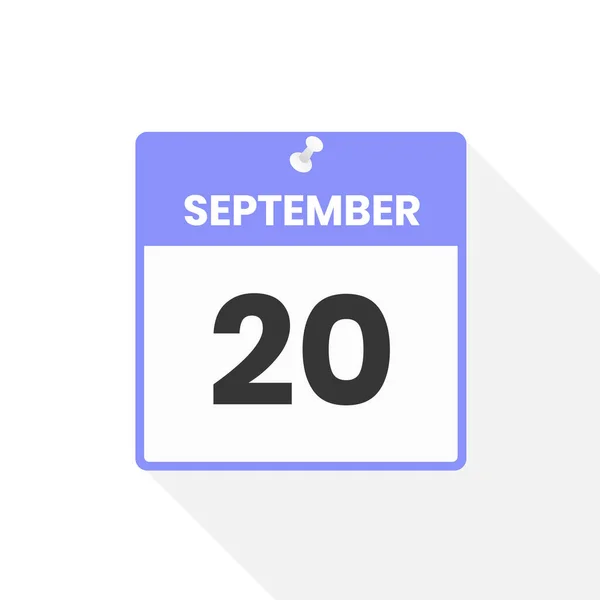 Icône Calendrier Septembre Date Mois Calendrier Icône Vectoriel Illustration — Image vectorielle