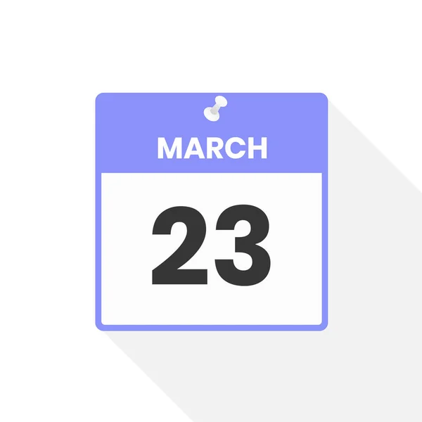3月23日日历图标 月份日历图标矢量插图 — 图库矢量图片