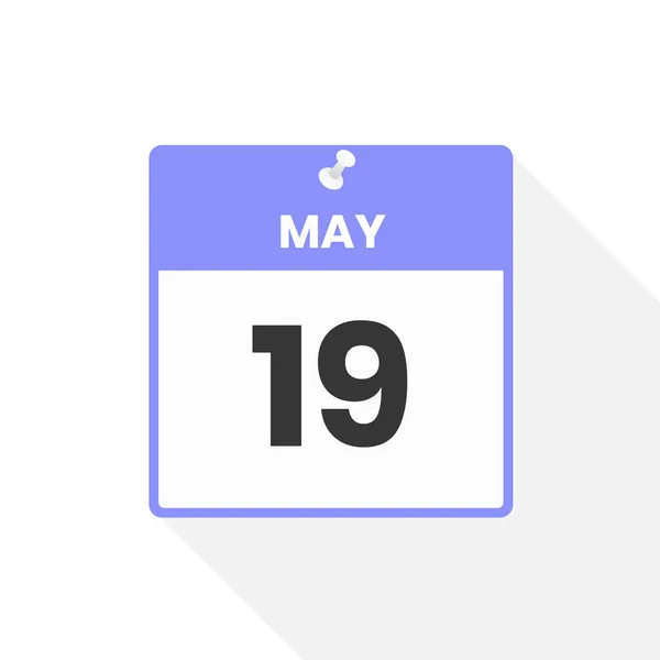 5月19日カレンダーアイコン 月のカレンダーのアイコンのベクトルイラスト — ストックベクタ